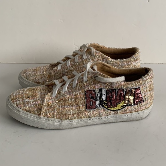 Zara Trafaluc Banana Sequin Tweed Sneakers - Picture 9 of 16